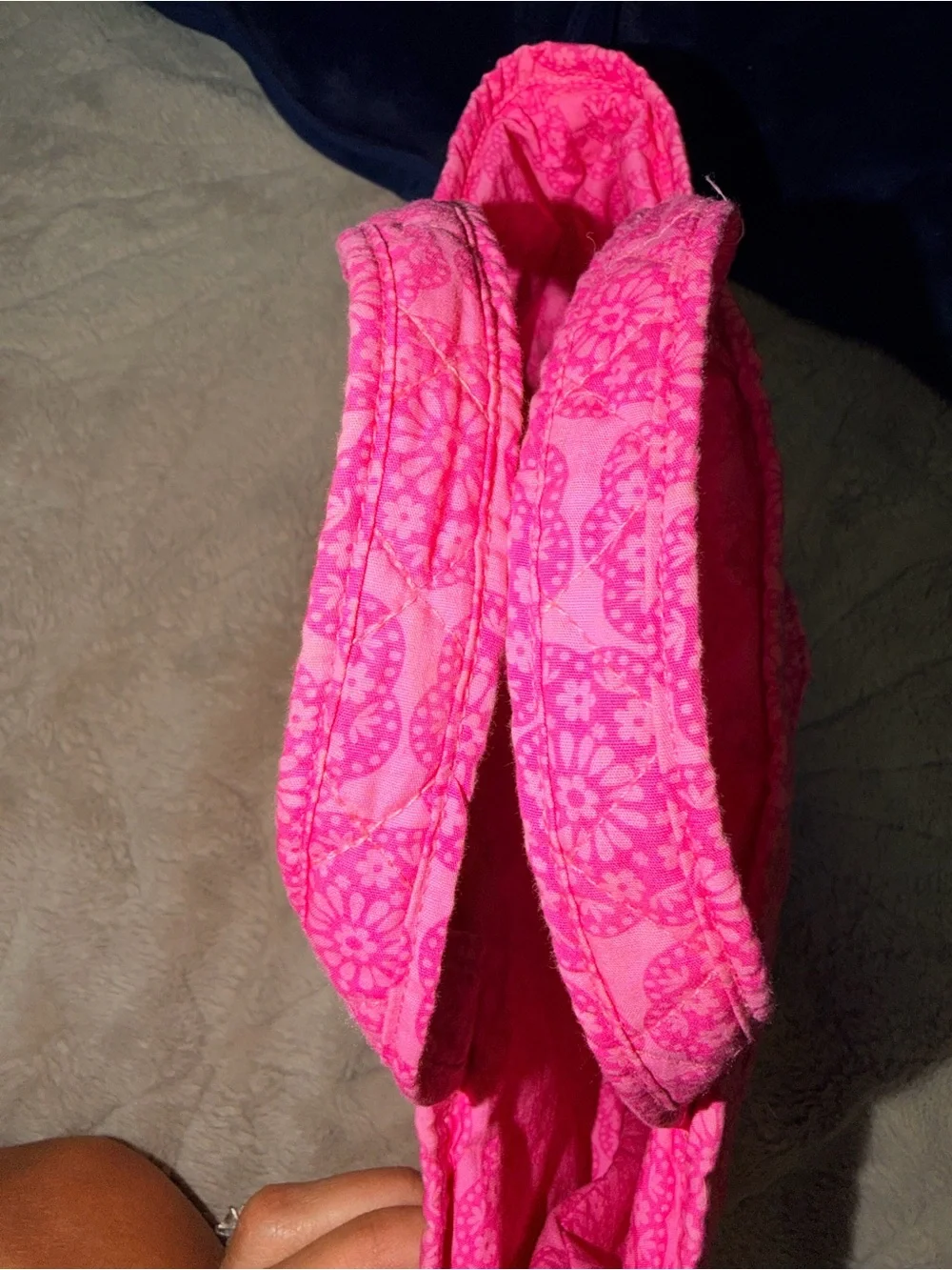 American Girl Pink Quilted Small Carryall Tote Bag / Diaper Bag EUC 12”x8”x4”